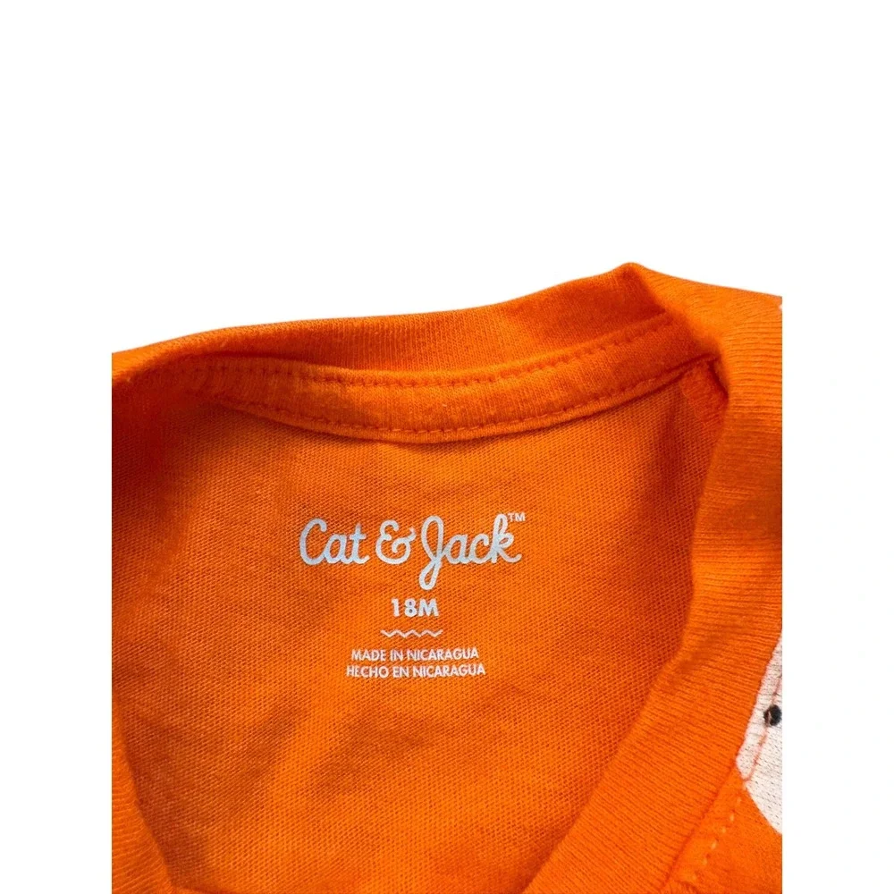 Cat & Jack 18M Halloween Ghost BOO Orange Top + Skeleton‎ Heart Leggings Set